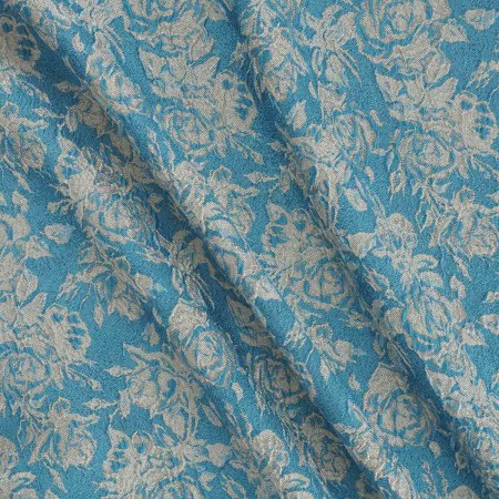 Blue jacquard floral lamÉ